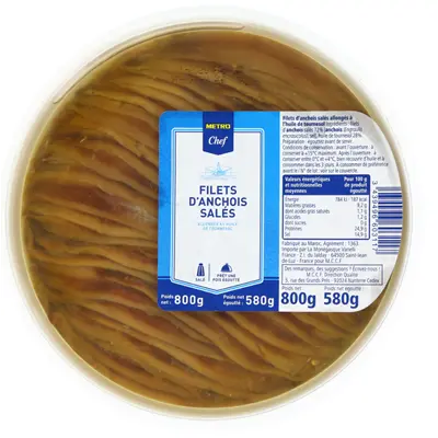 Filet anchois 800g